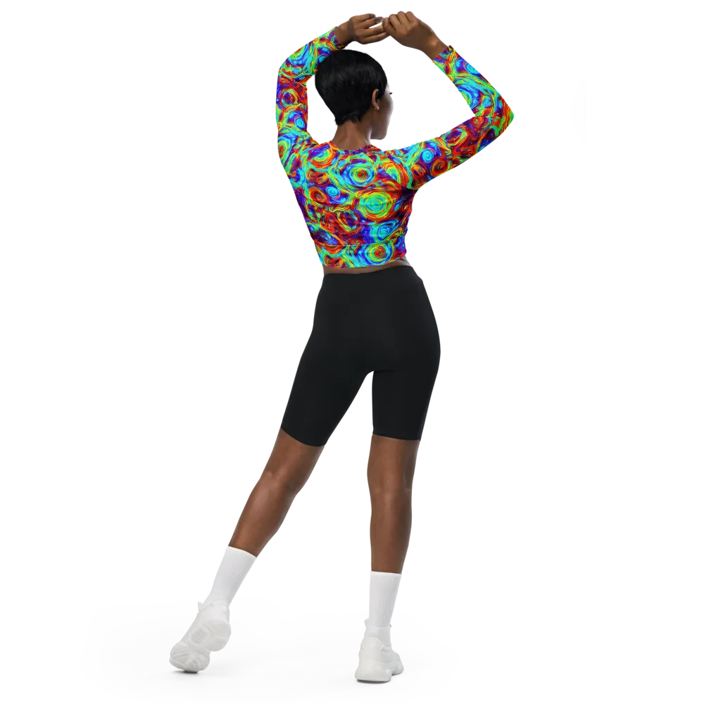 Fever Spiral on Long Sleeve Crop Top — Back