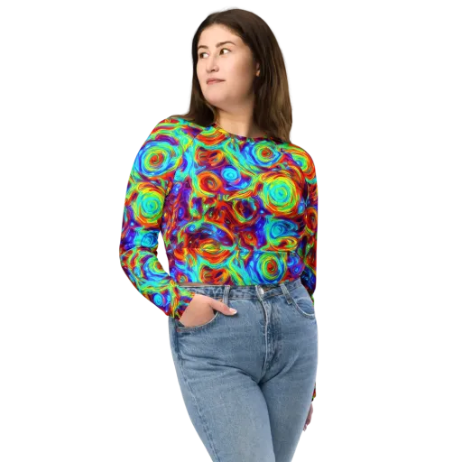 Fever Spiral on a Long Sleeve Crop Top