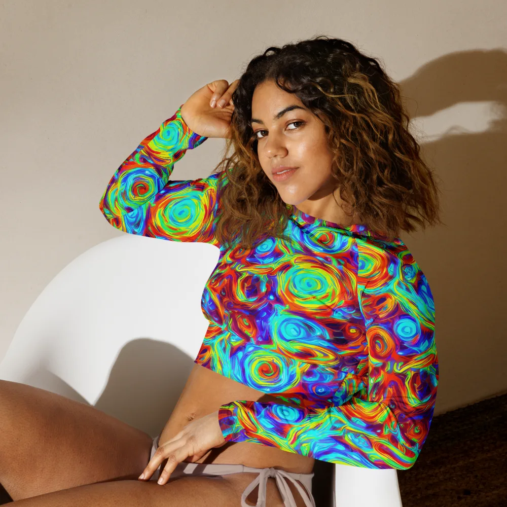 Fever Spiral on Long Sleeve Crop Top — Left Front