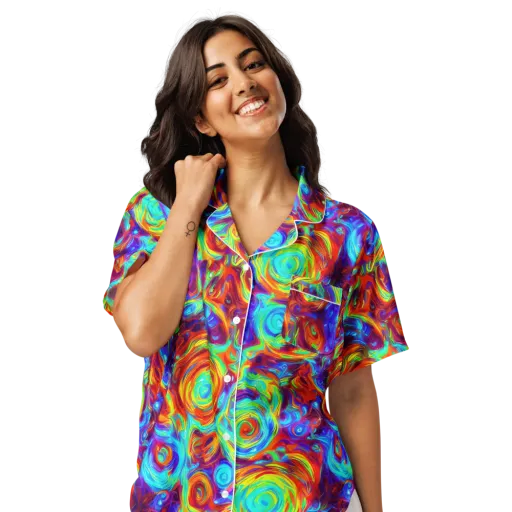 Fever Spiral on a Women's Short Sleeve Pajama Top