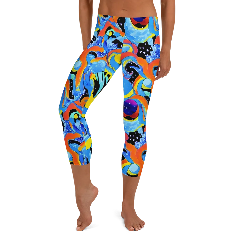 Popstorm on Capri Leggings — Front