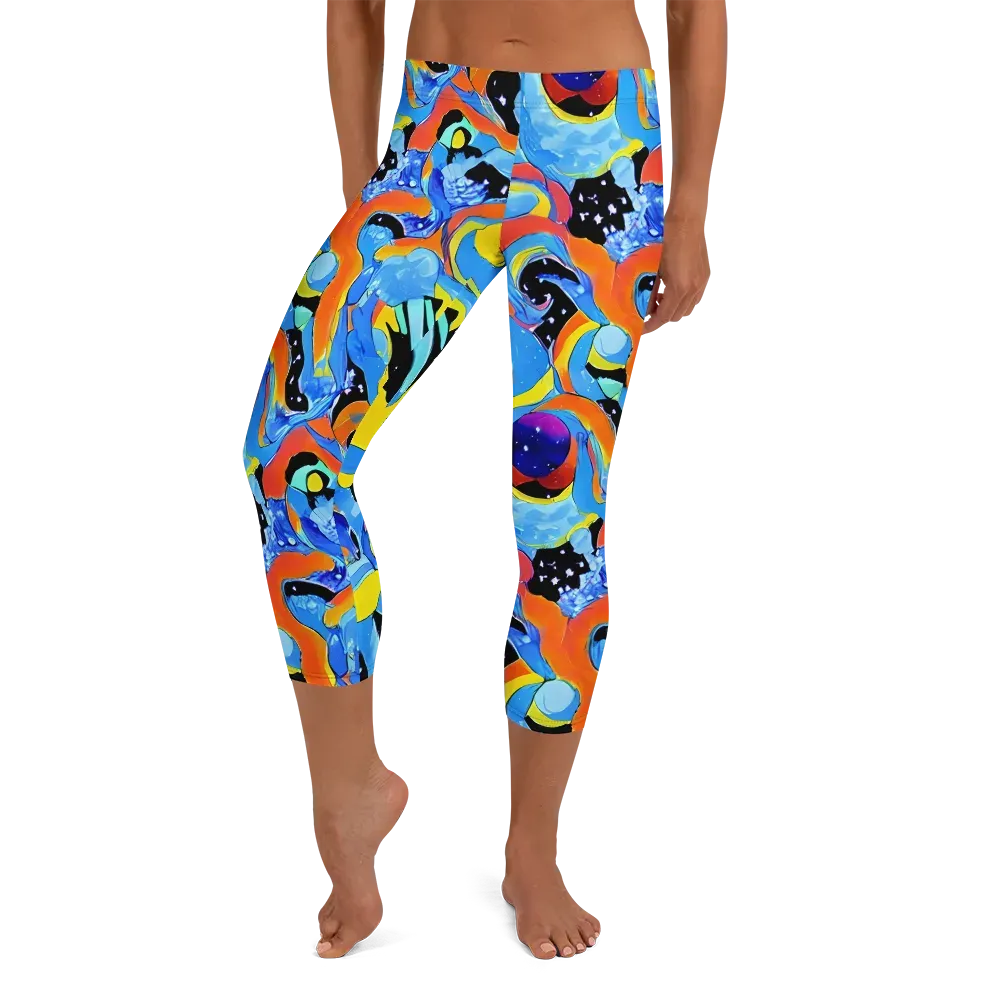 Popstorm on Capri Leggings — Front