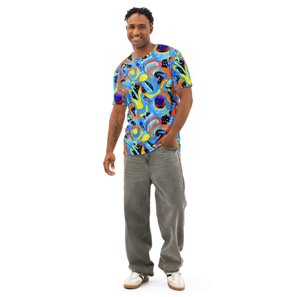 Popstorm on Men's Cotton Crew Neck T-Shirt — Front
