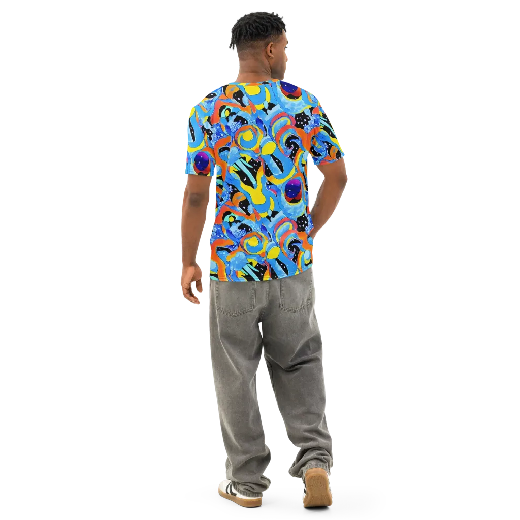 Popstorm on Men's Cotton Crew Neck T-Shirt — Back