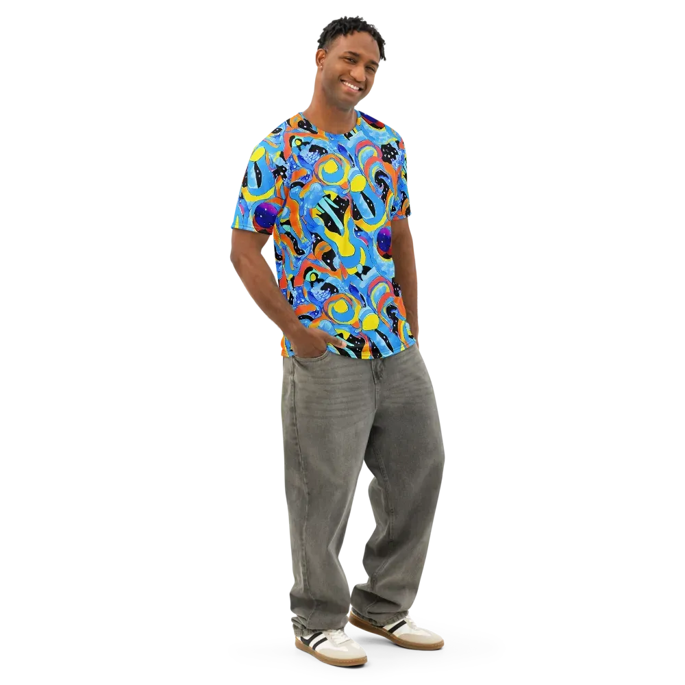 Popstorm on Men's Cotton Crew Neck T-Shirt — Right Front