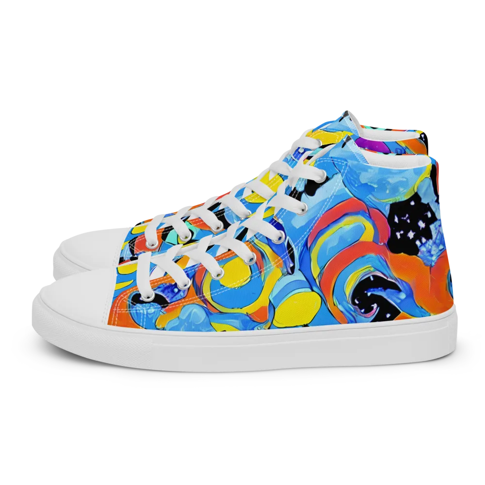 Popstorm on Men's High Top Canvas Shoes — Left