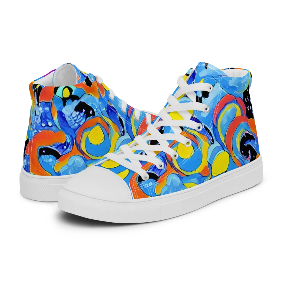 Popstorm on Men's High Top Canvas Shoes — Left