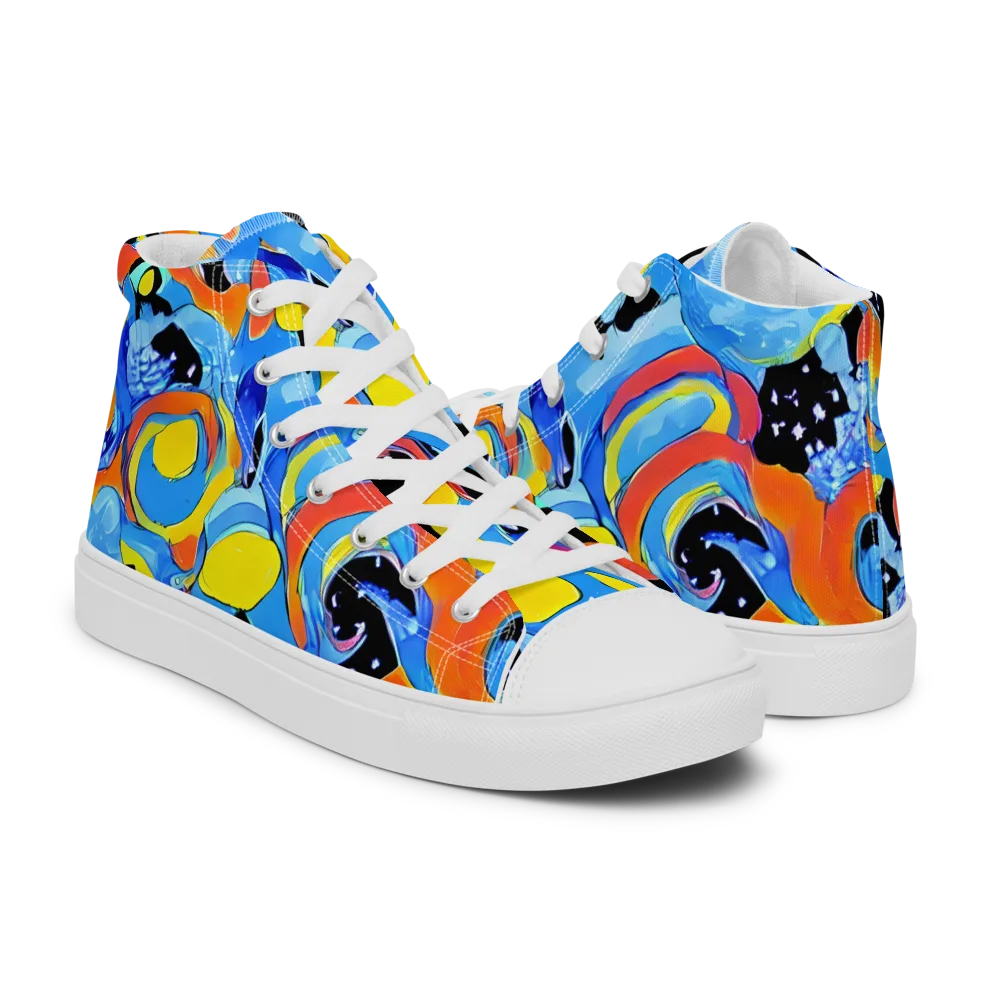 Popstorm on Men's High Top Canvas Shoes — Right