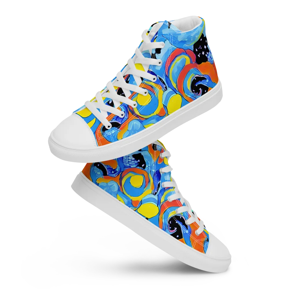Popstorm on Men's High Top Canvas Shoes — Front