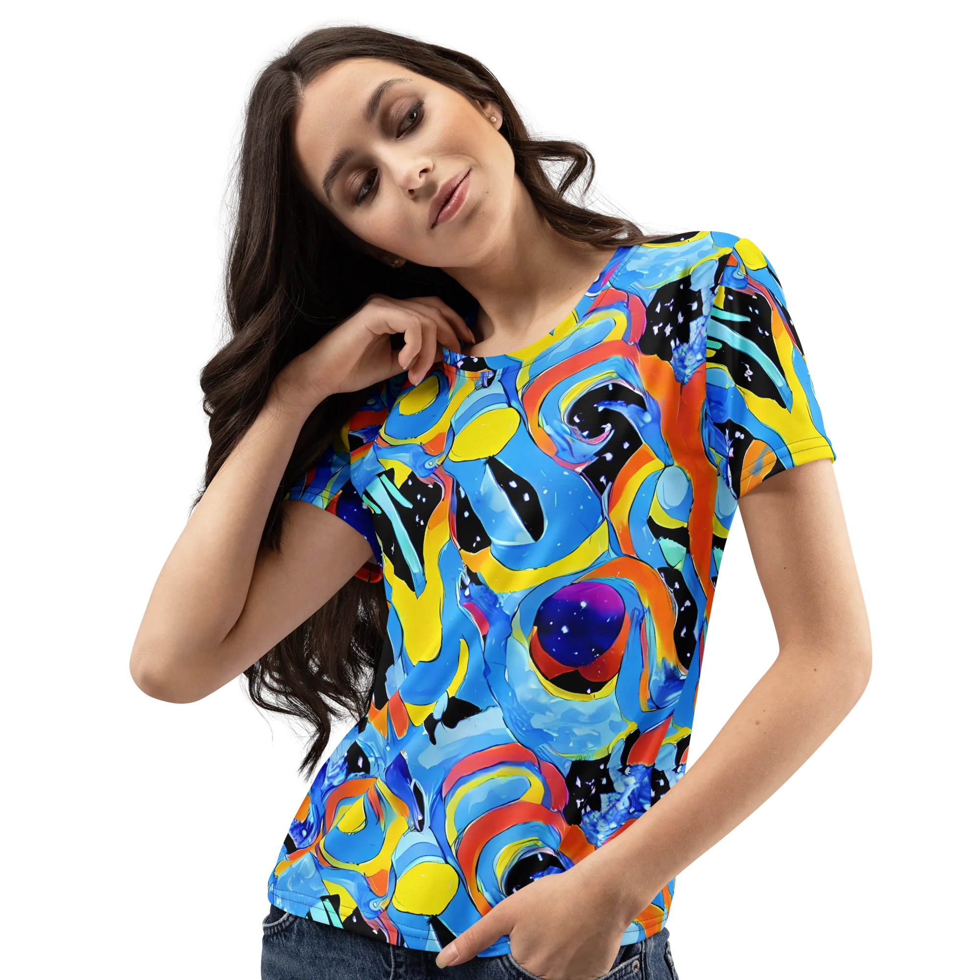 Popstorm on Women's Crew Neck T-Shirt — Left Front