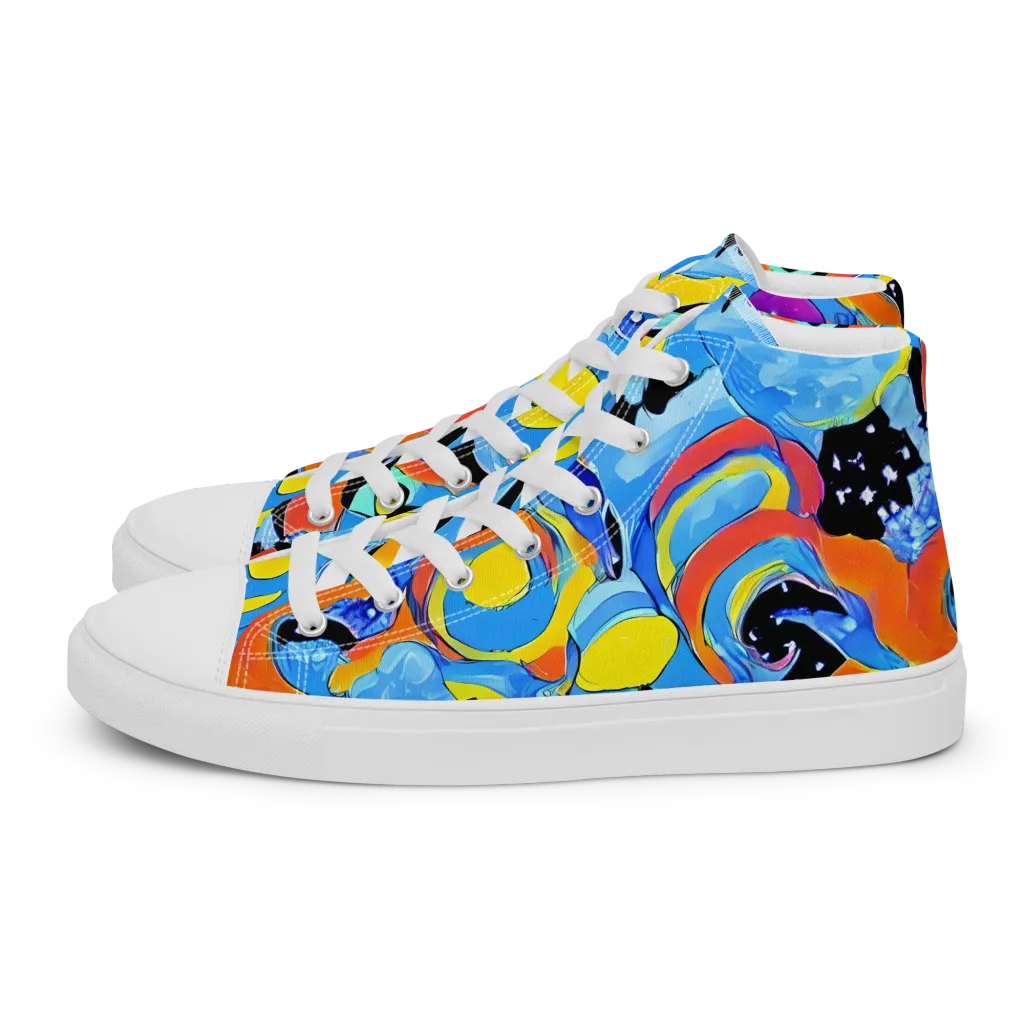 Popstorm on Women's High Top Canvas Shoes — Left