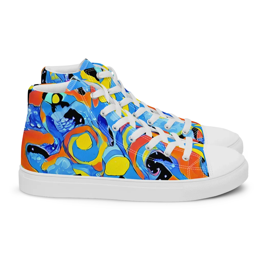 Popstorm on Women's High Top Canvas Shoes — Right
