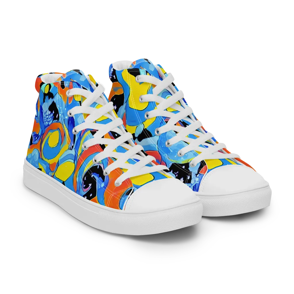 Popstorm on Women's High Top Canvas Shoes — Right Front