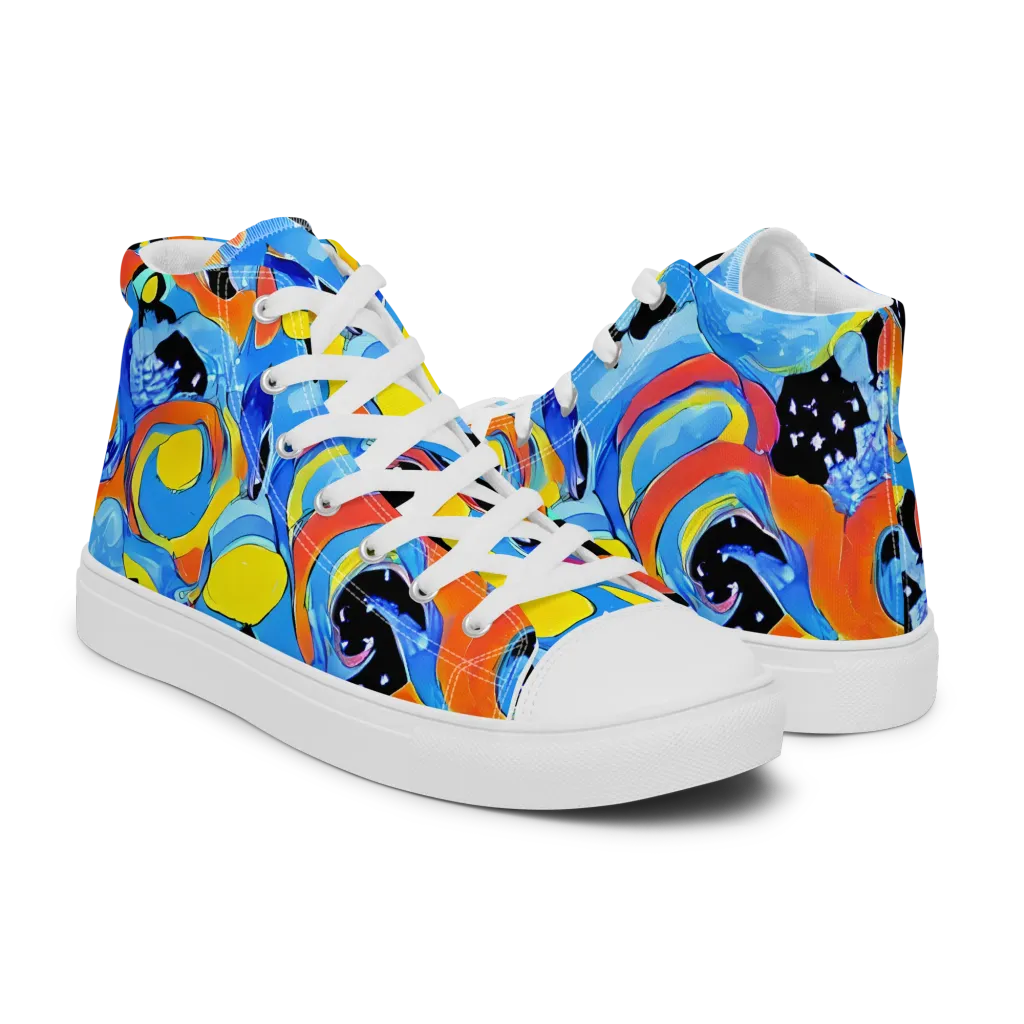 Popstorm on Women's High Top Canvas Shoes — Right