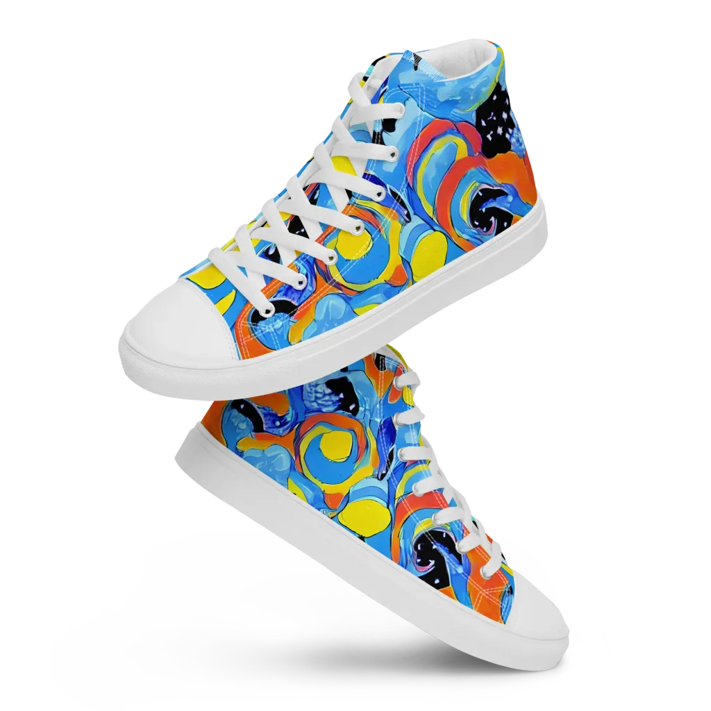 Popstorm on Women's High Top Canvas Shoes — Front