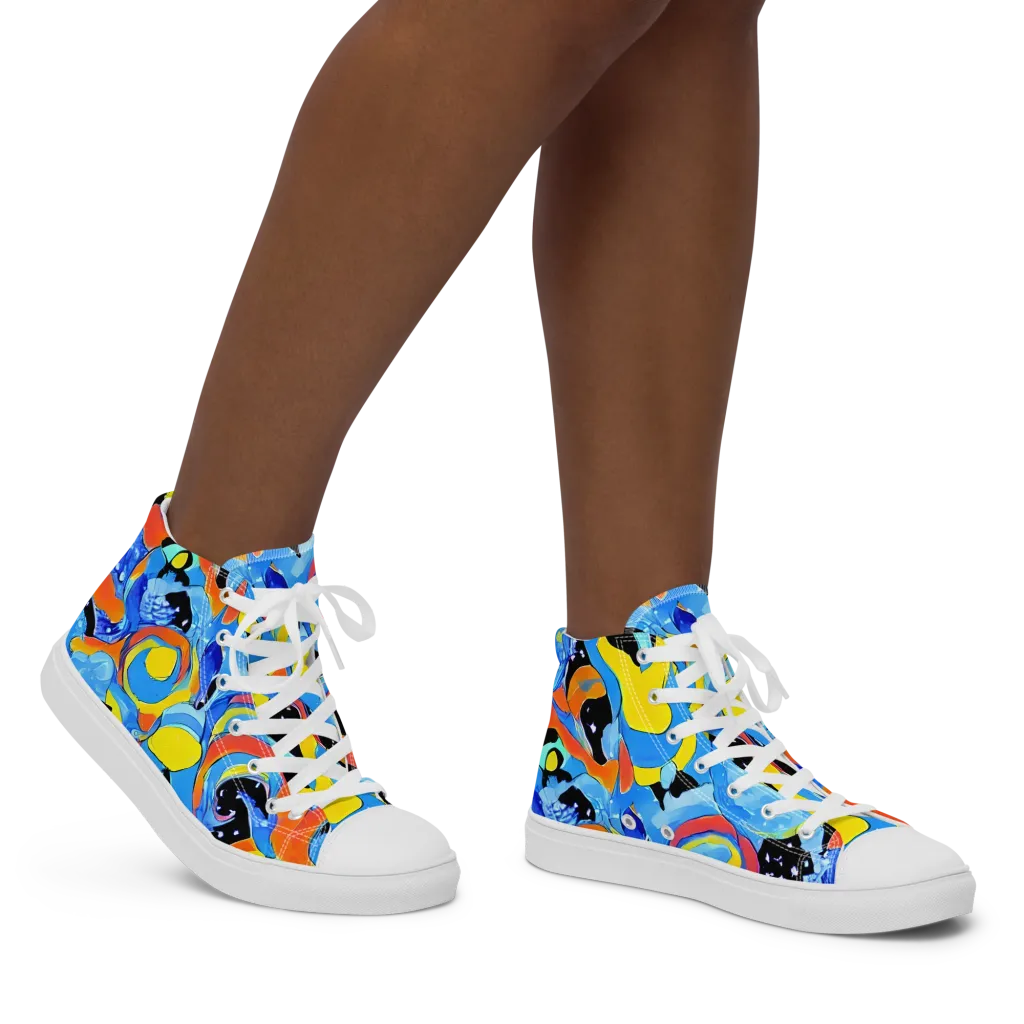 Popstorm on Women's High Top Canvas Shoes — Right