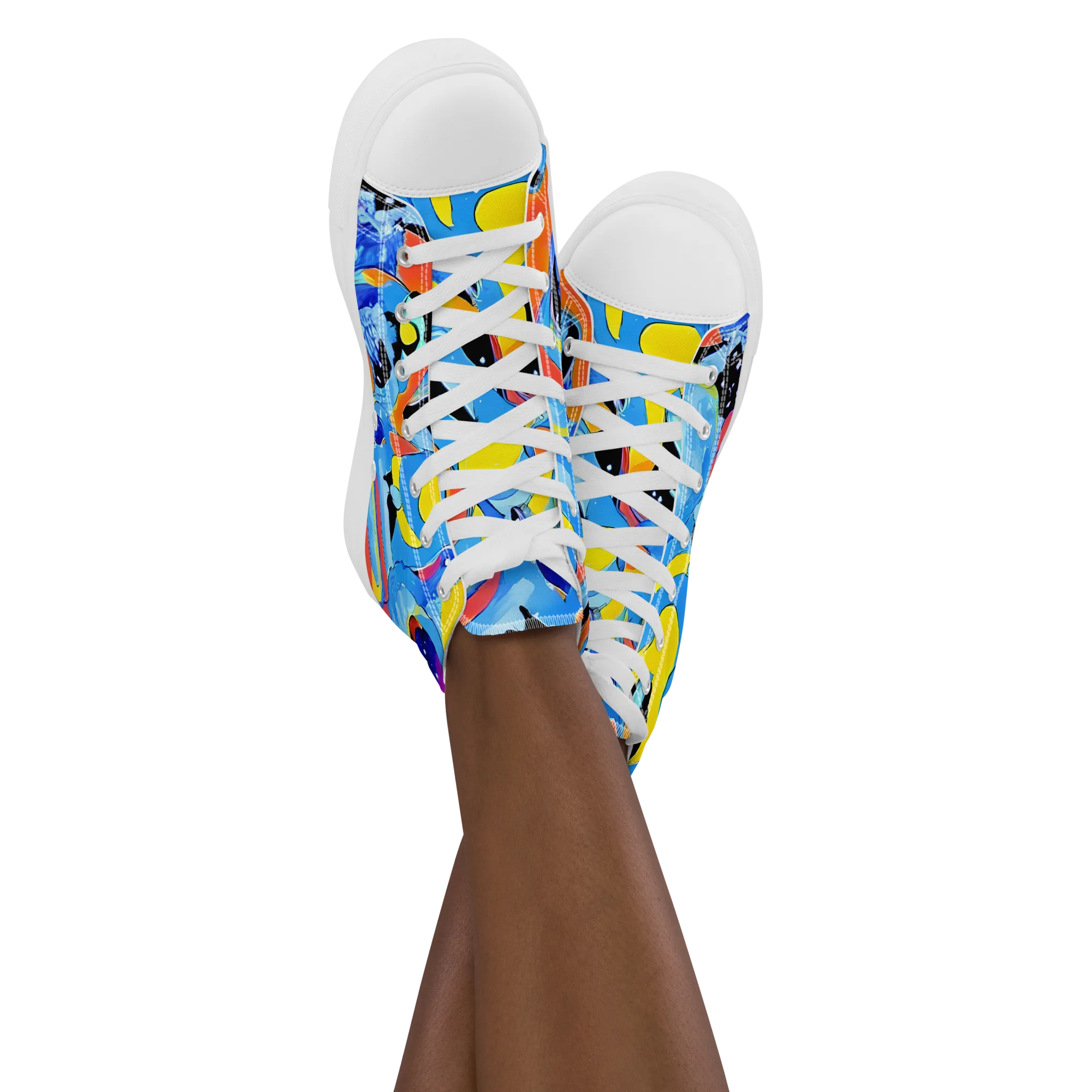 Popstorm on Women's High Top Canvas Shoes — Front
