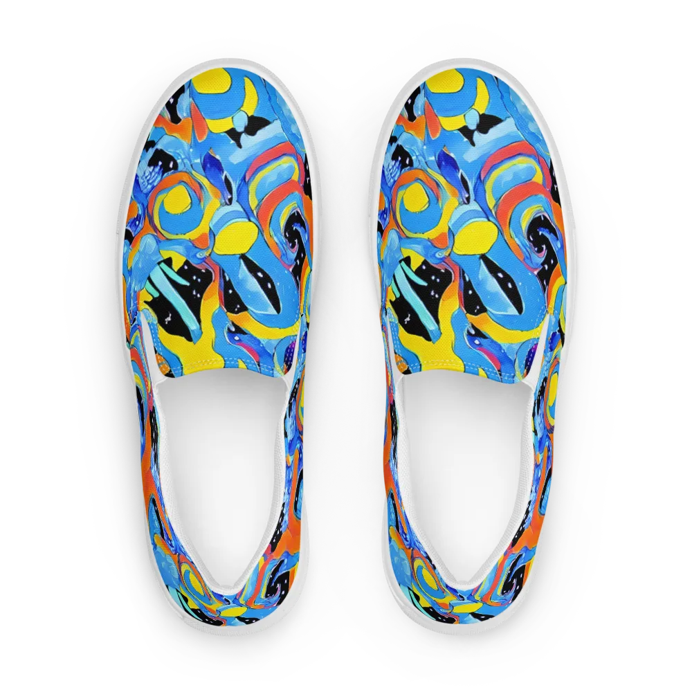 Popstorm on Men's Slip-On Canvas Shoes — Front
