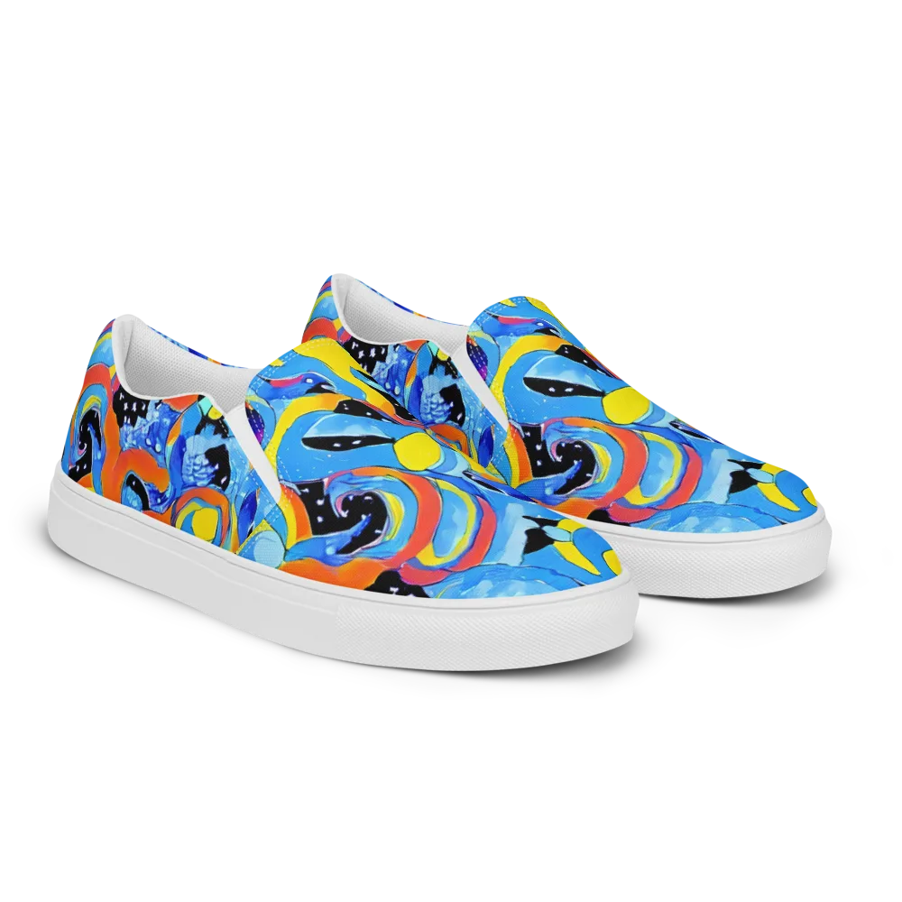 Popstorm on Men's Slip-On Canvas Shoes — Right Front