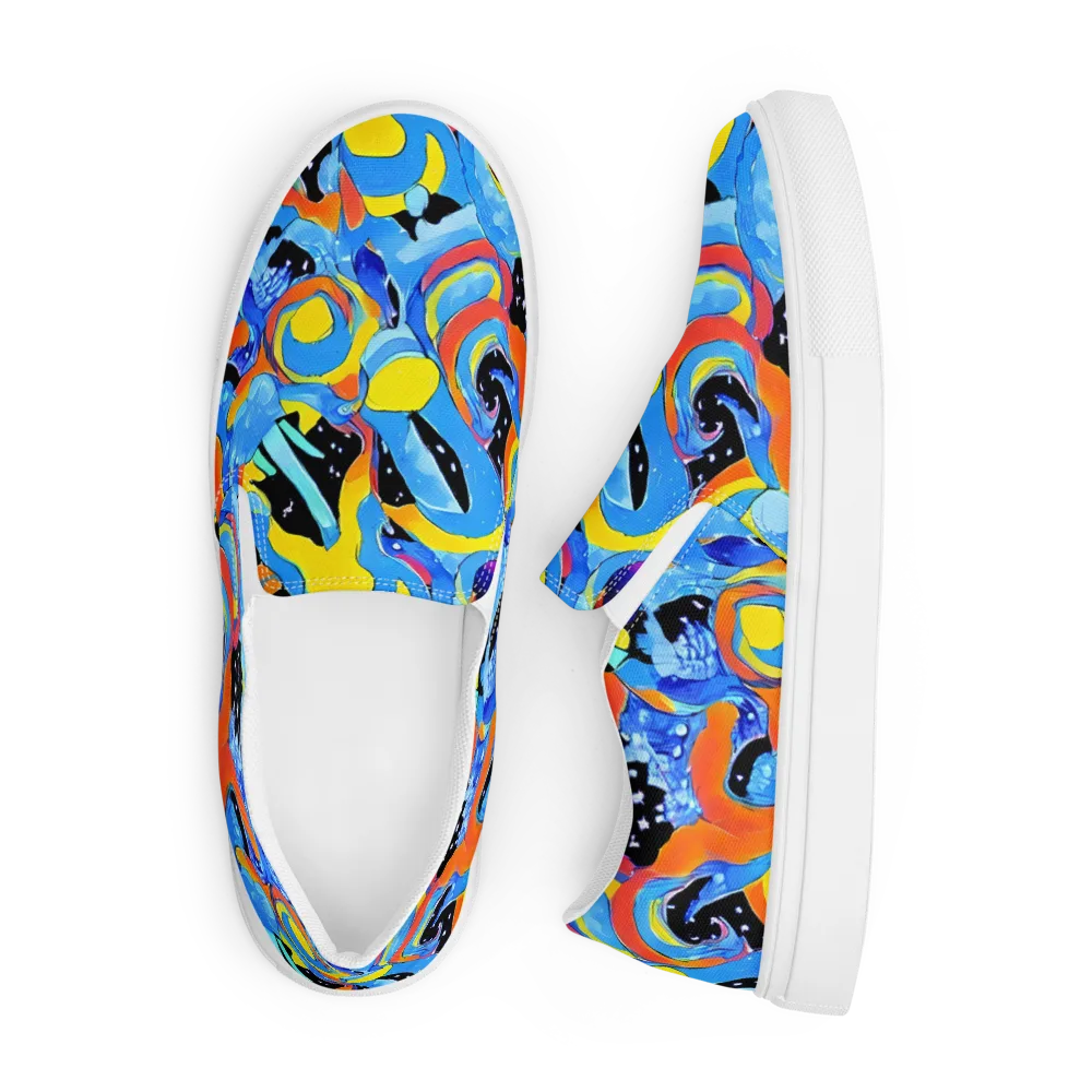 Popstorm on Men's Slip-On Canvas Shoes — Front