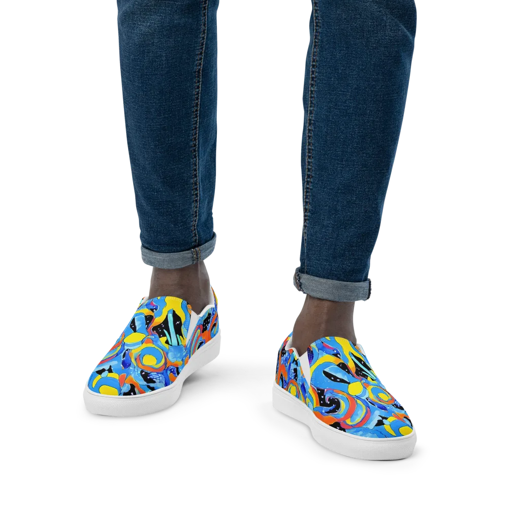 Popstorm on Men's Slip-On Canvas Shoes — Front
