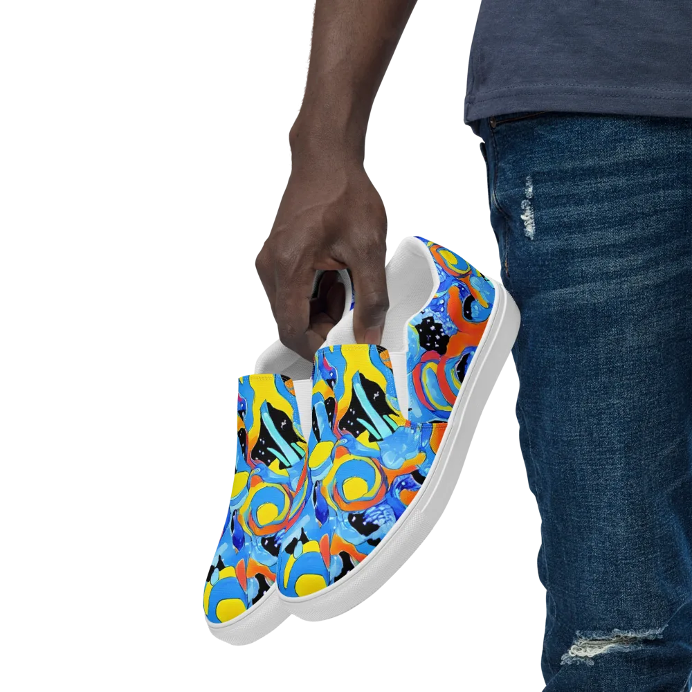 Popstorm on Men's Slip-On Canvas Shoes — Left Front