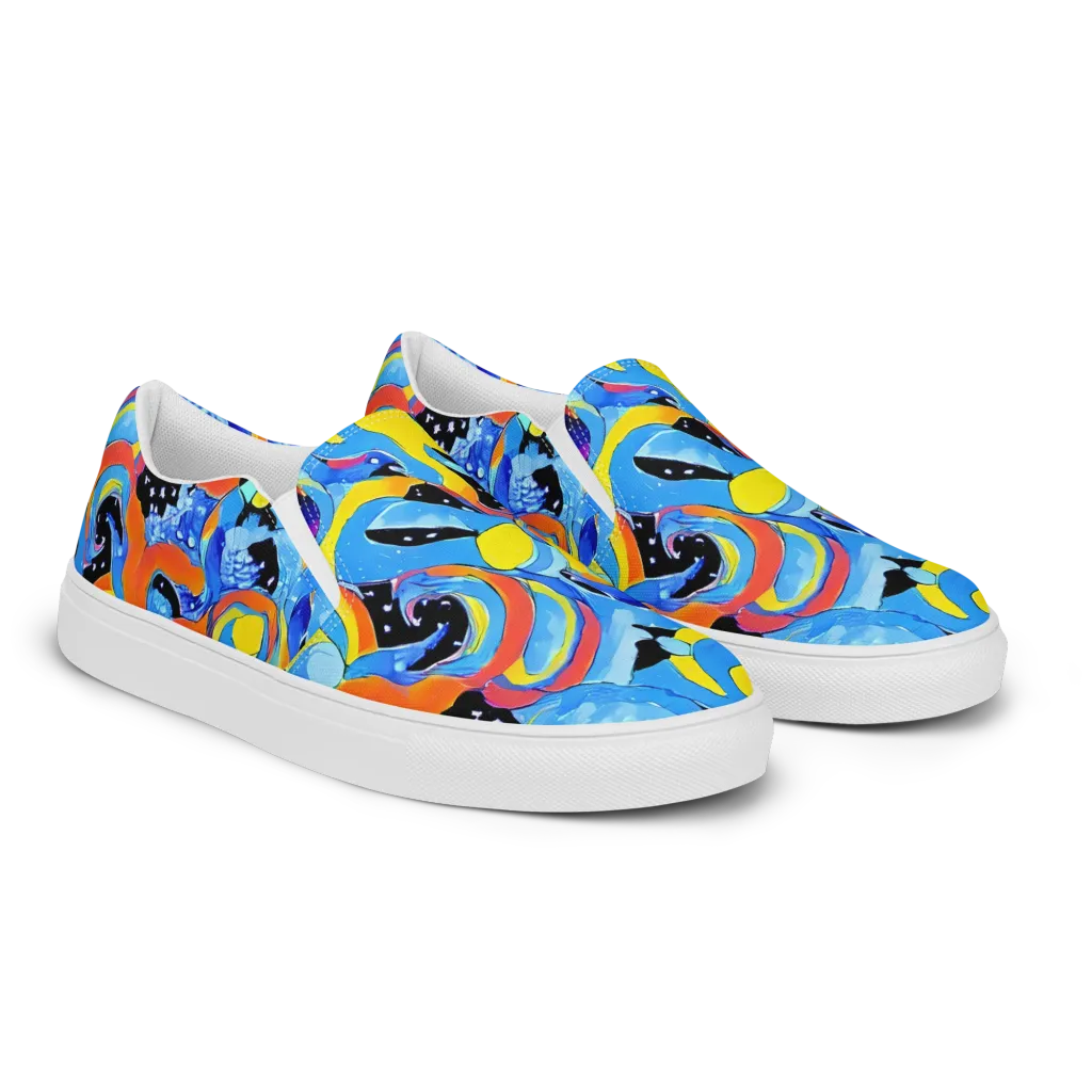 Popstorm on Women's Slip-On Canvas Shoes — Right Front