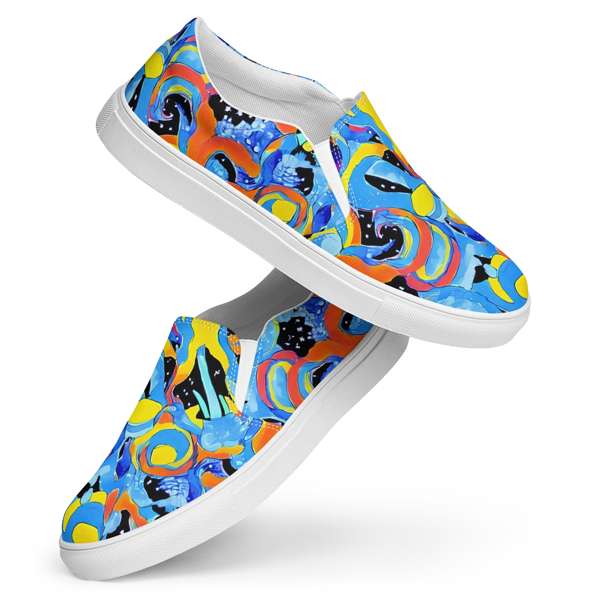 Popstorm on Women's Slip-On Canvas Shoes — Front