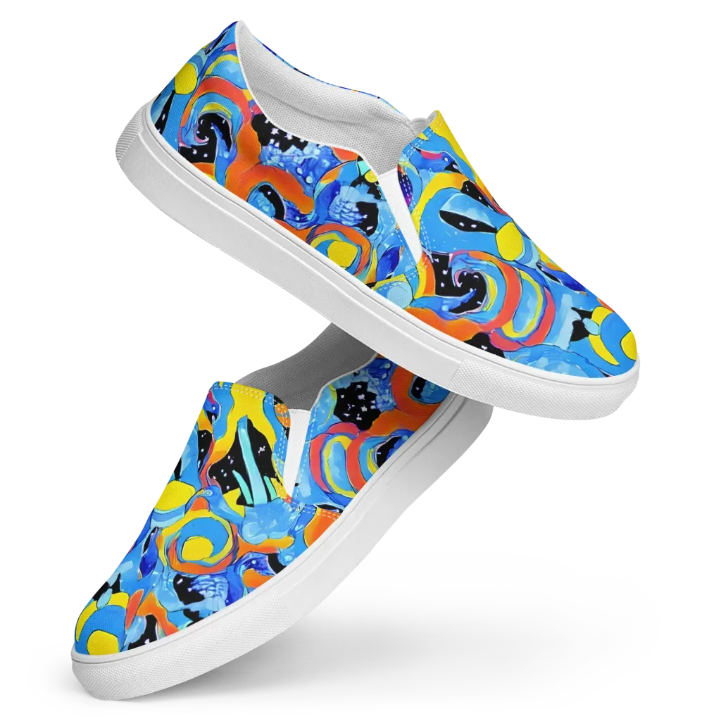 Popstorm on Women's Slip-On Canvas Shoes — Front
