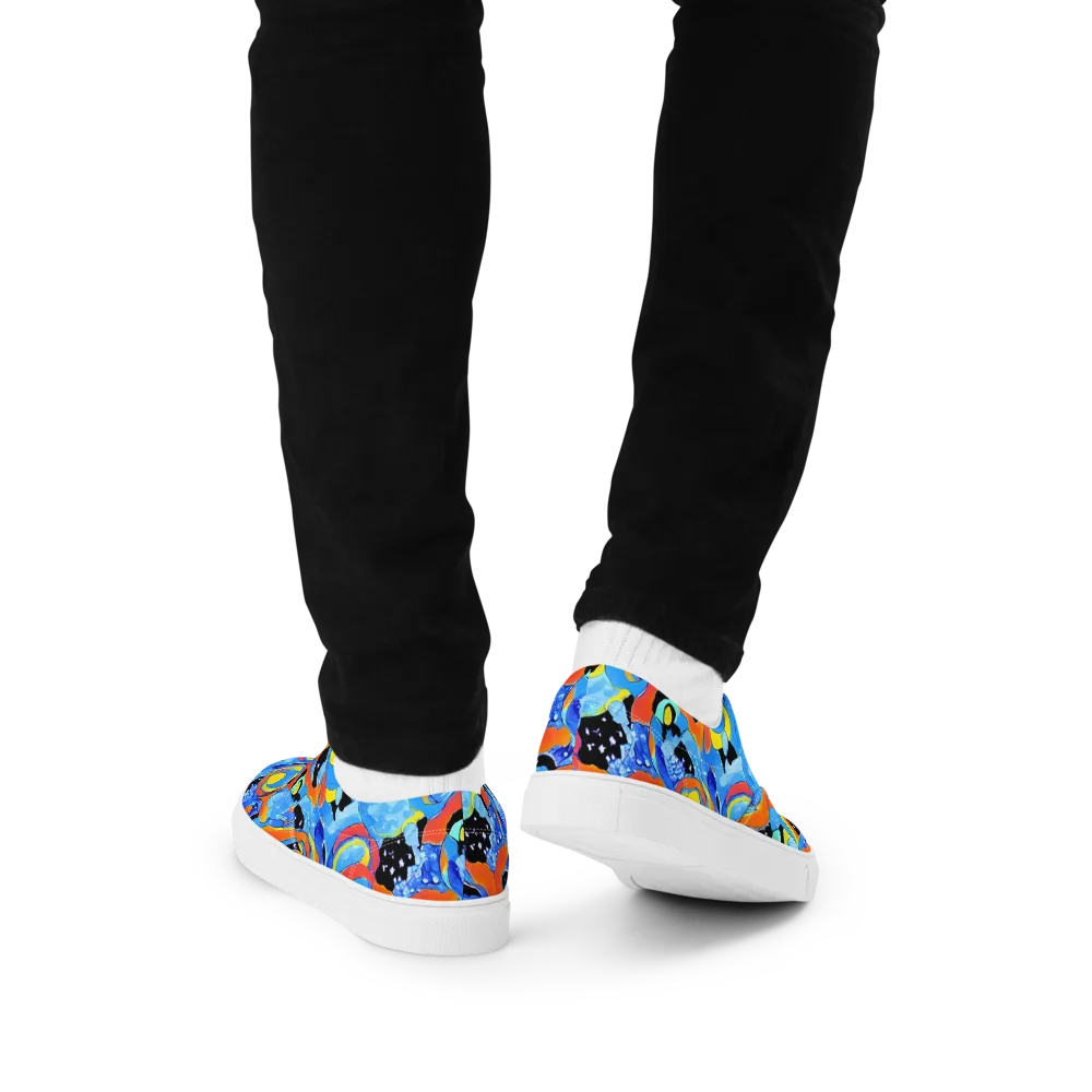 Popstorm on Men's Lace-Up Canvas Shoes — Back