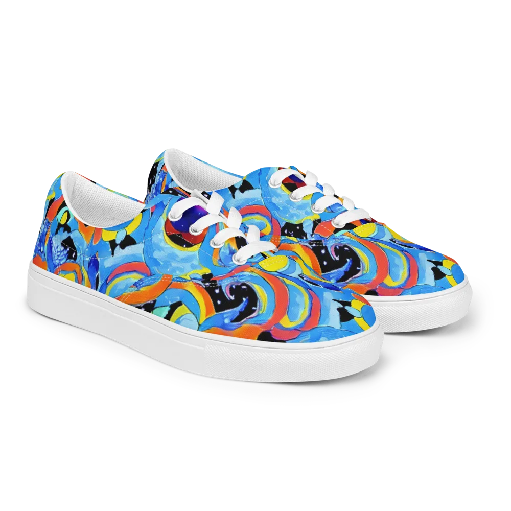Popstorm on Men's Lace-Up Canvas Shoes — Right Front