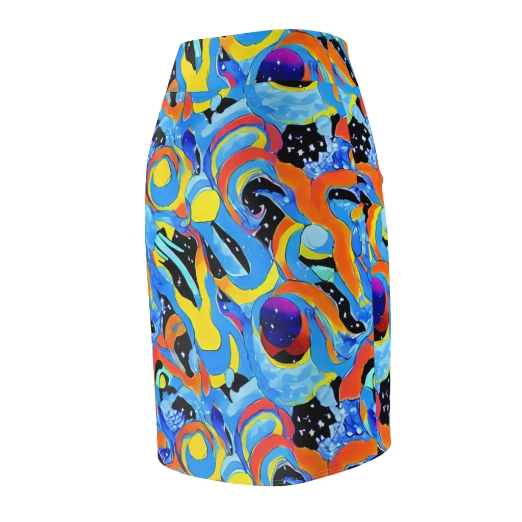 Popstorm on Pencil Skirt — Back Side