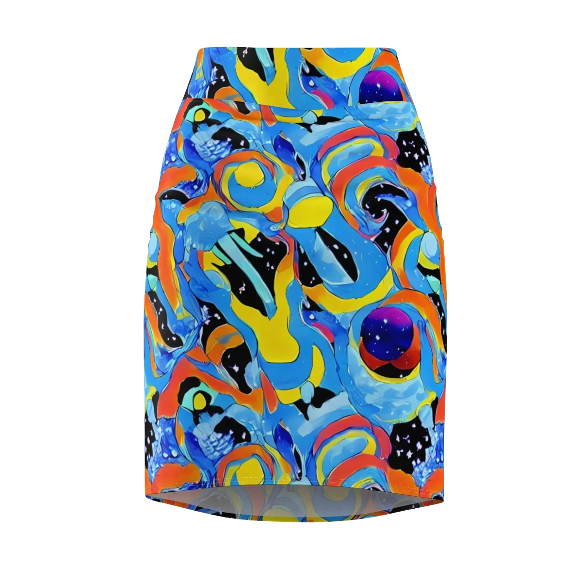 Popstorm on Pencil Skirt — Front