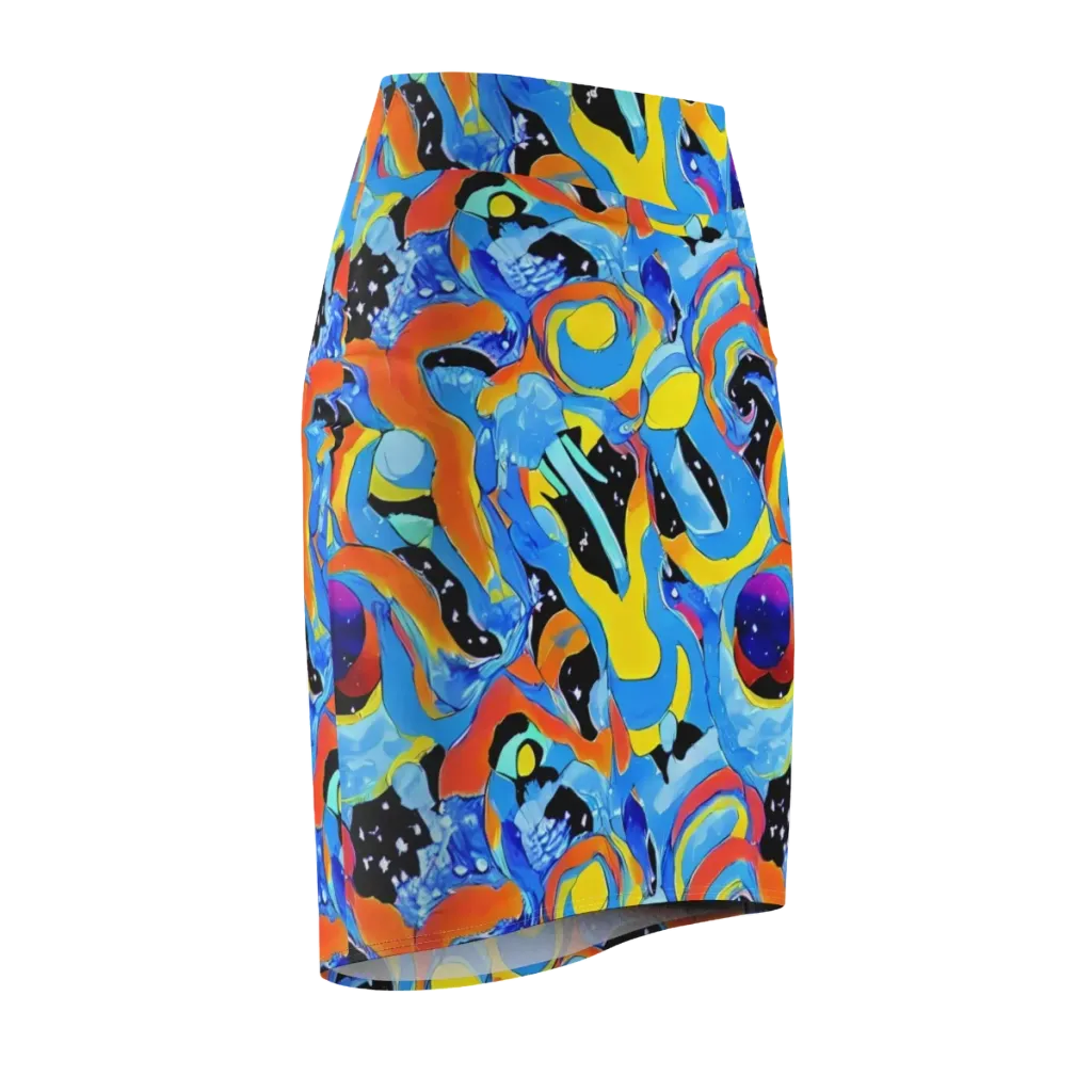 Popstorm on Pencil Skirt — Front Side