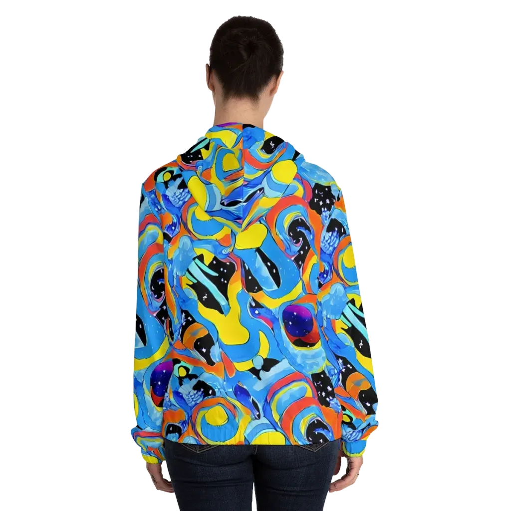 Popstorm on Women's Full-Zip Hoodie — Back On Person