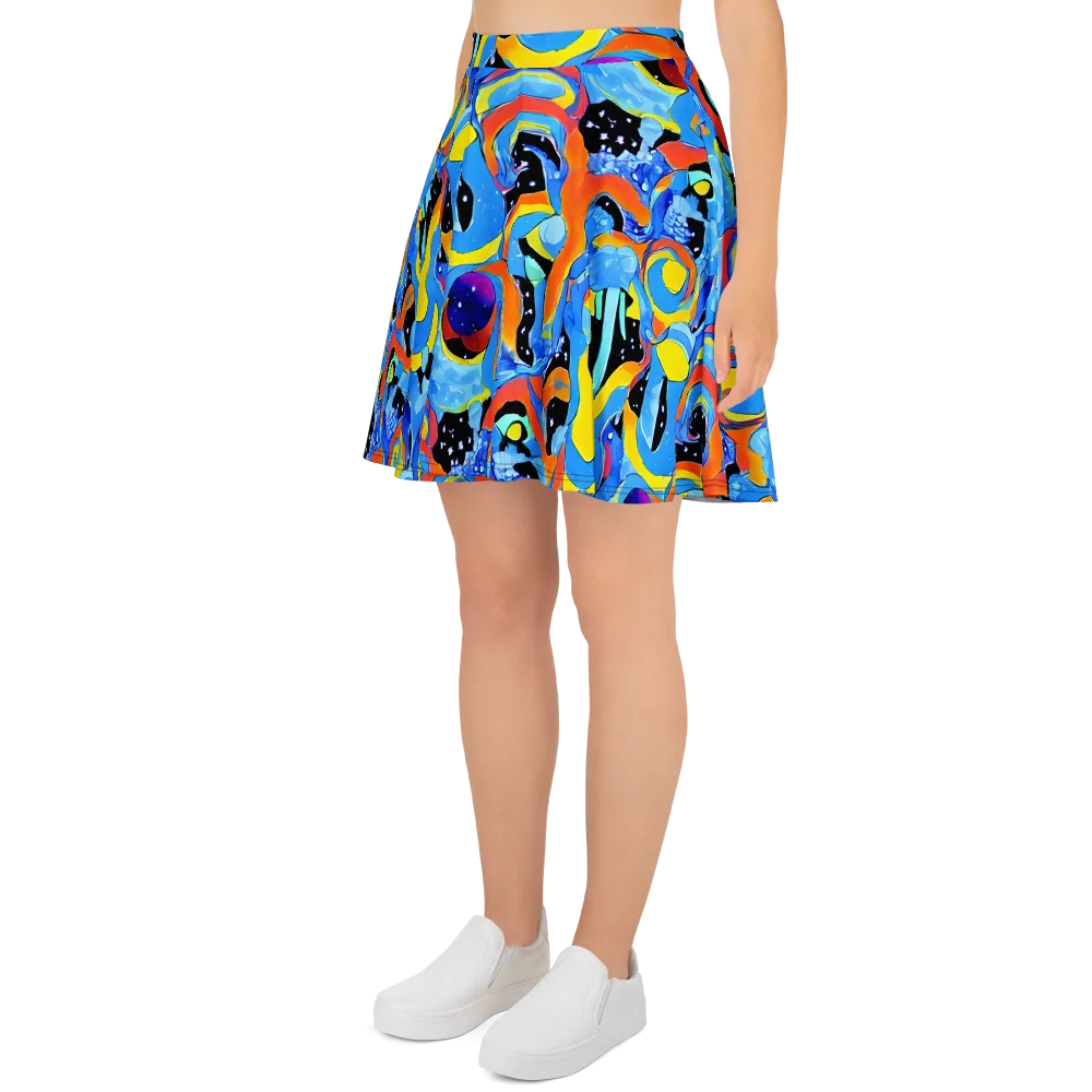 Popstorm on Skater Skirt — Left