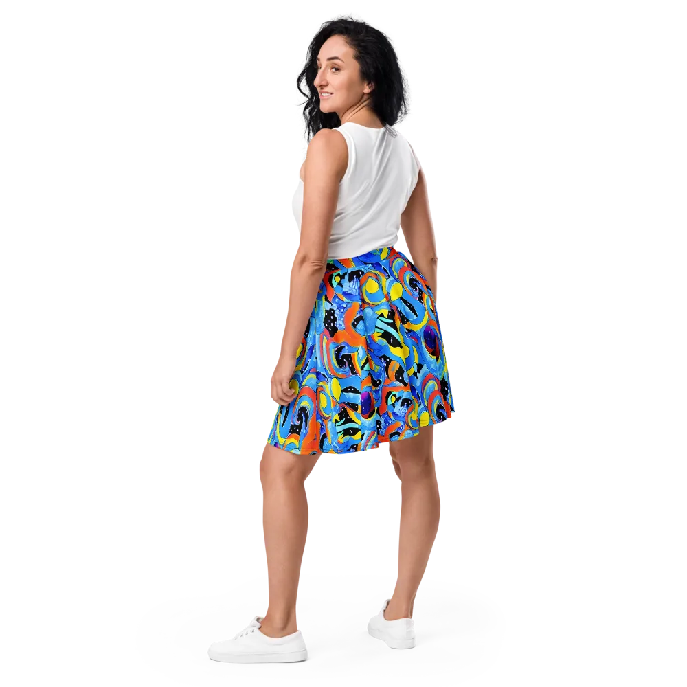 Popstorm on Skater Skirt — Back