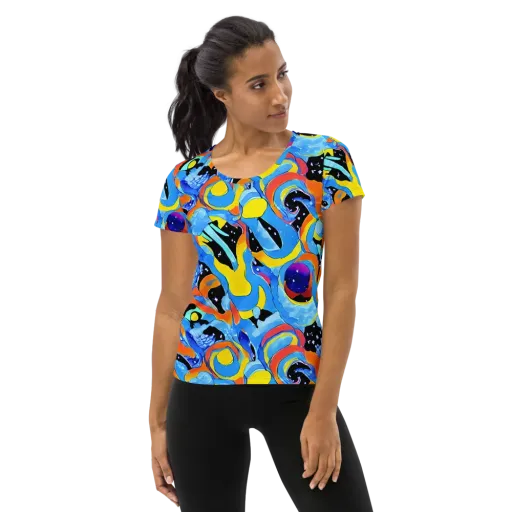 Popstorm on a Women's Athletic T-Shirt