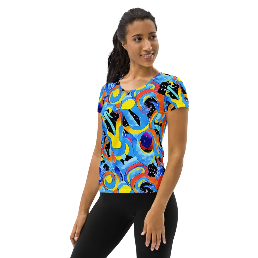 Popstorm on Women's Athletic T-Shirt — Left