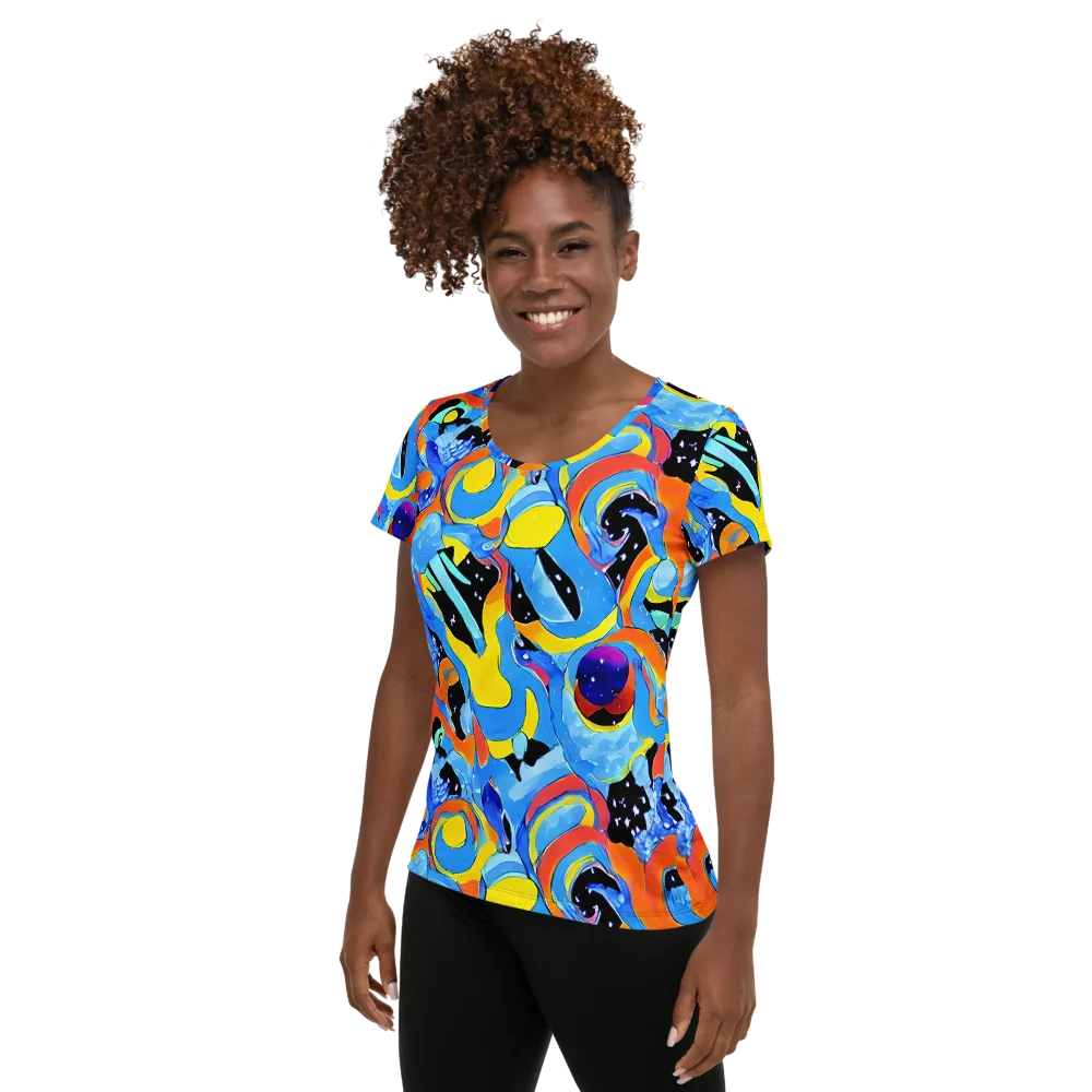 Popstorm on Women's Athletic T-Shirt — Left