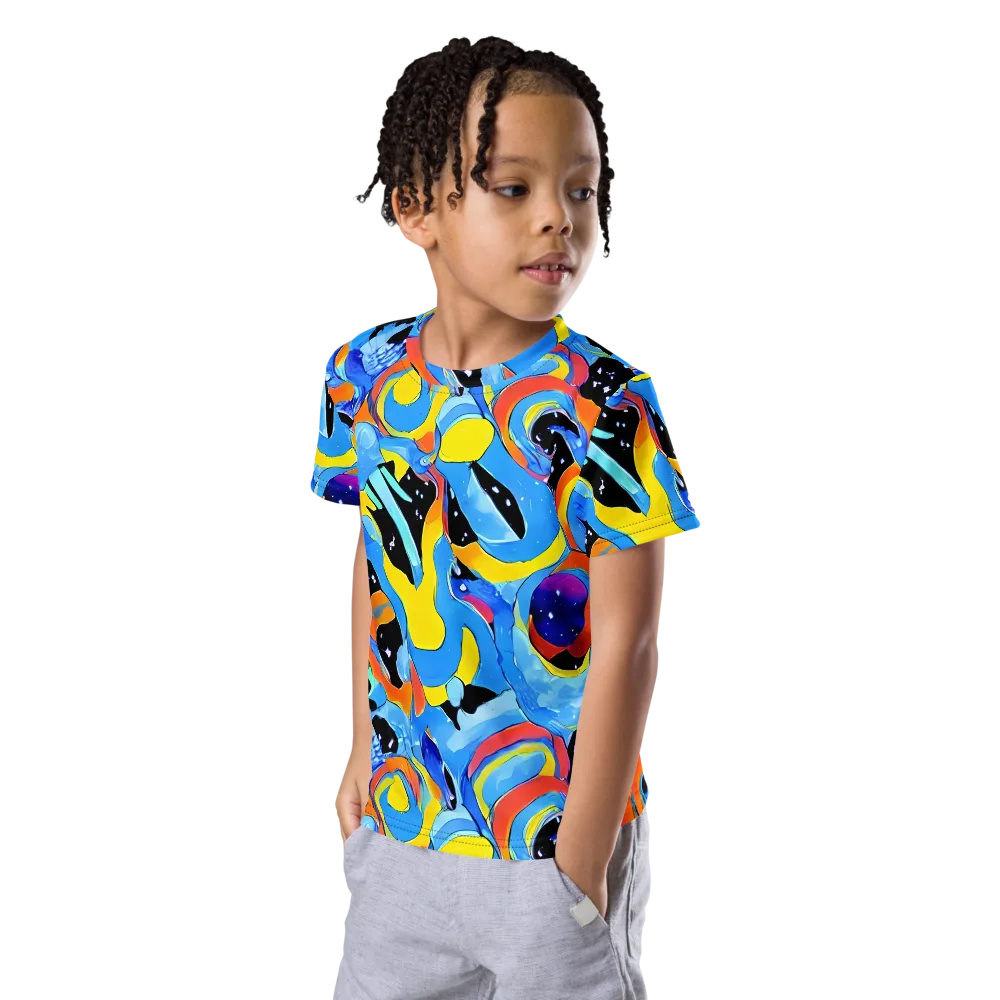 Popstorm on Kids Crew Neck T-Shirt — Left Front