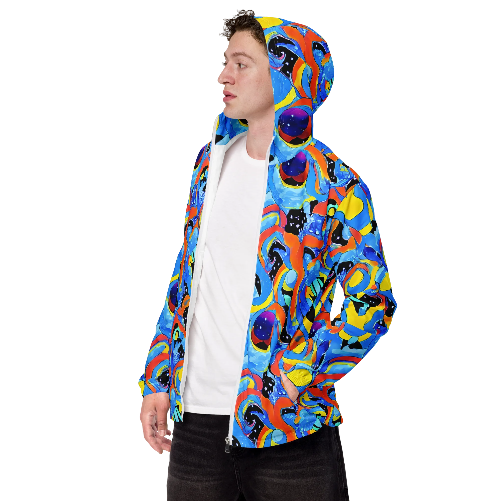 Popstorm on Men's Windbreaker — Left Front