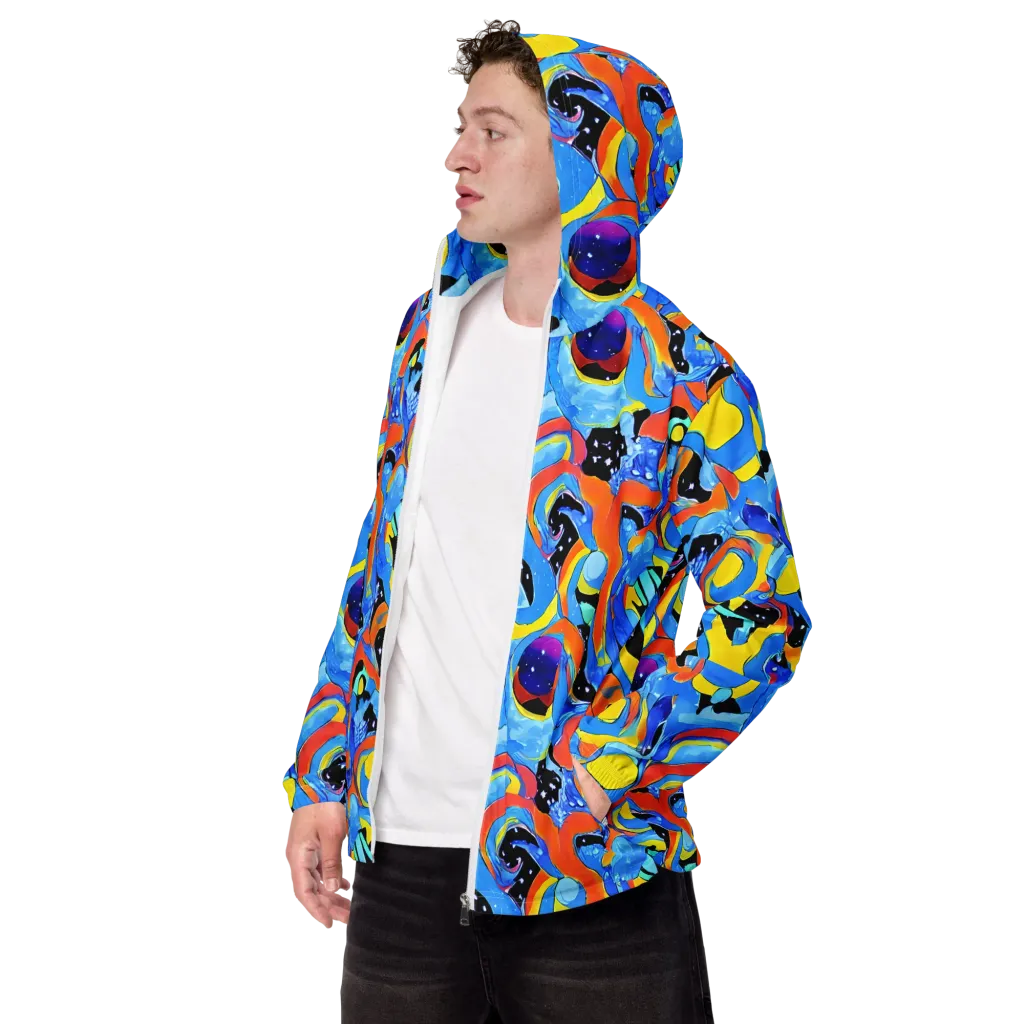 Popstorm on Men's Windbreaker — Left Front