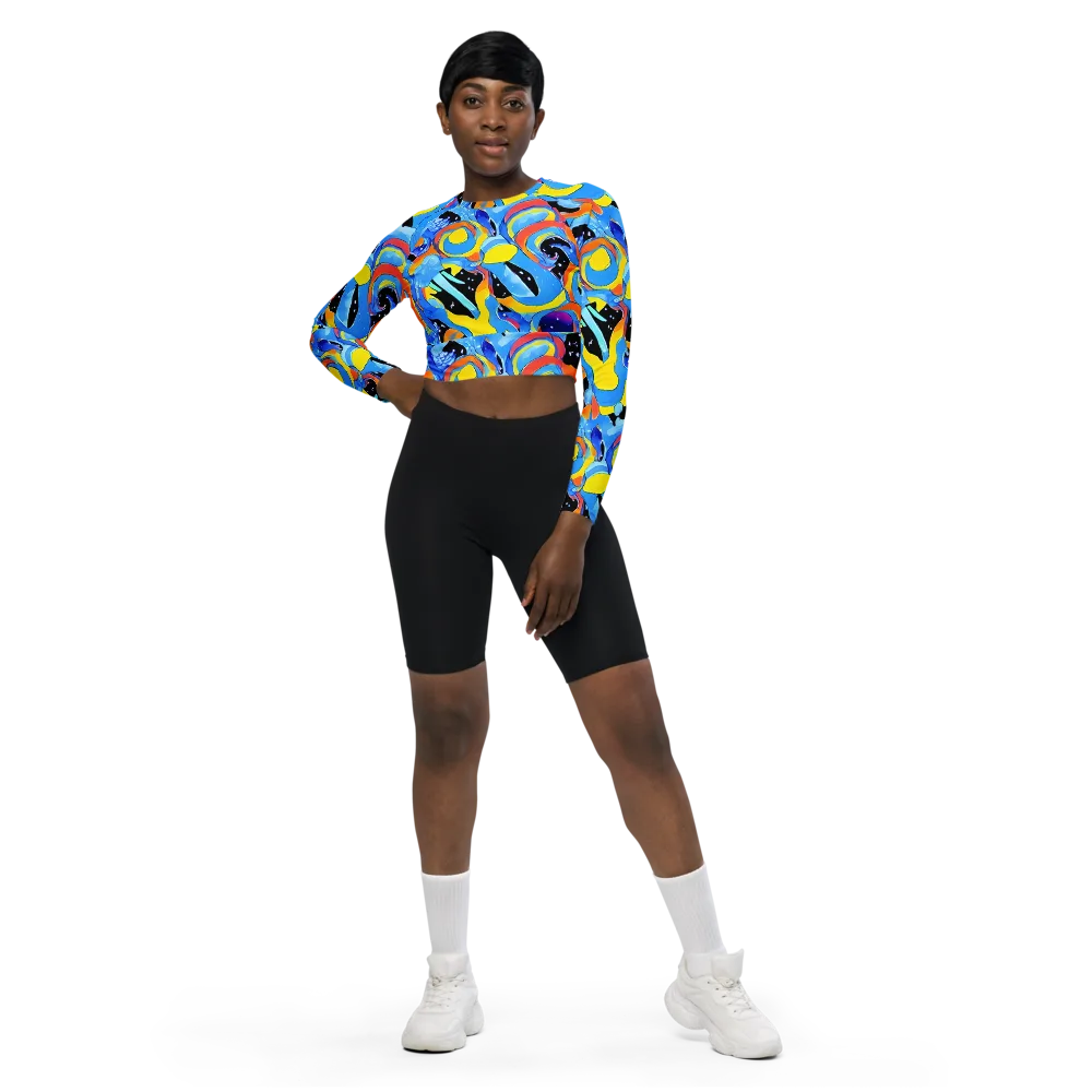 Popstorm on Long Sleeve Crop Top — Front