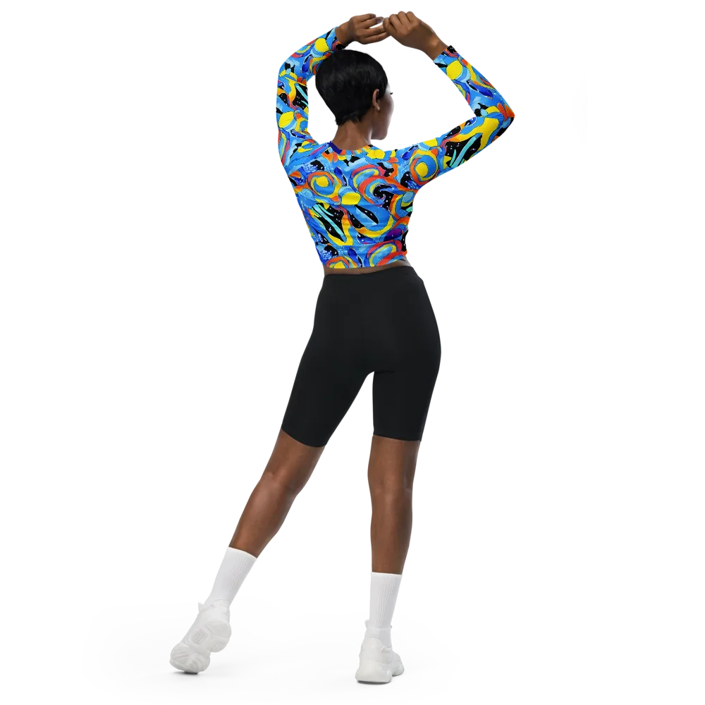 Popstorm on Long Sleeve Crop Top — Back