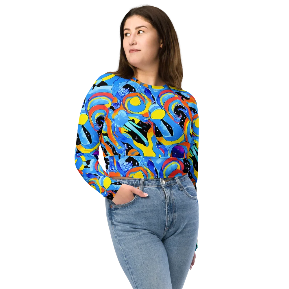 Popstorm on Long Sleeve Crop Top — Front