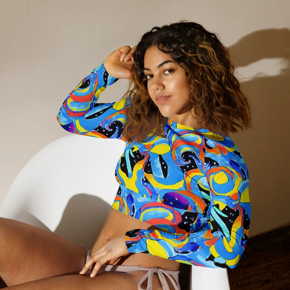Popstorm on Long Sleeve Crop Top — Left Front
