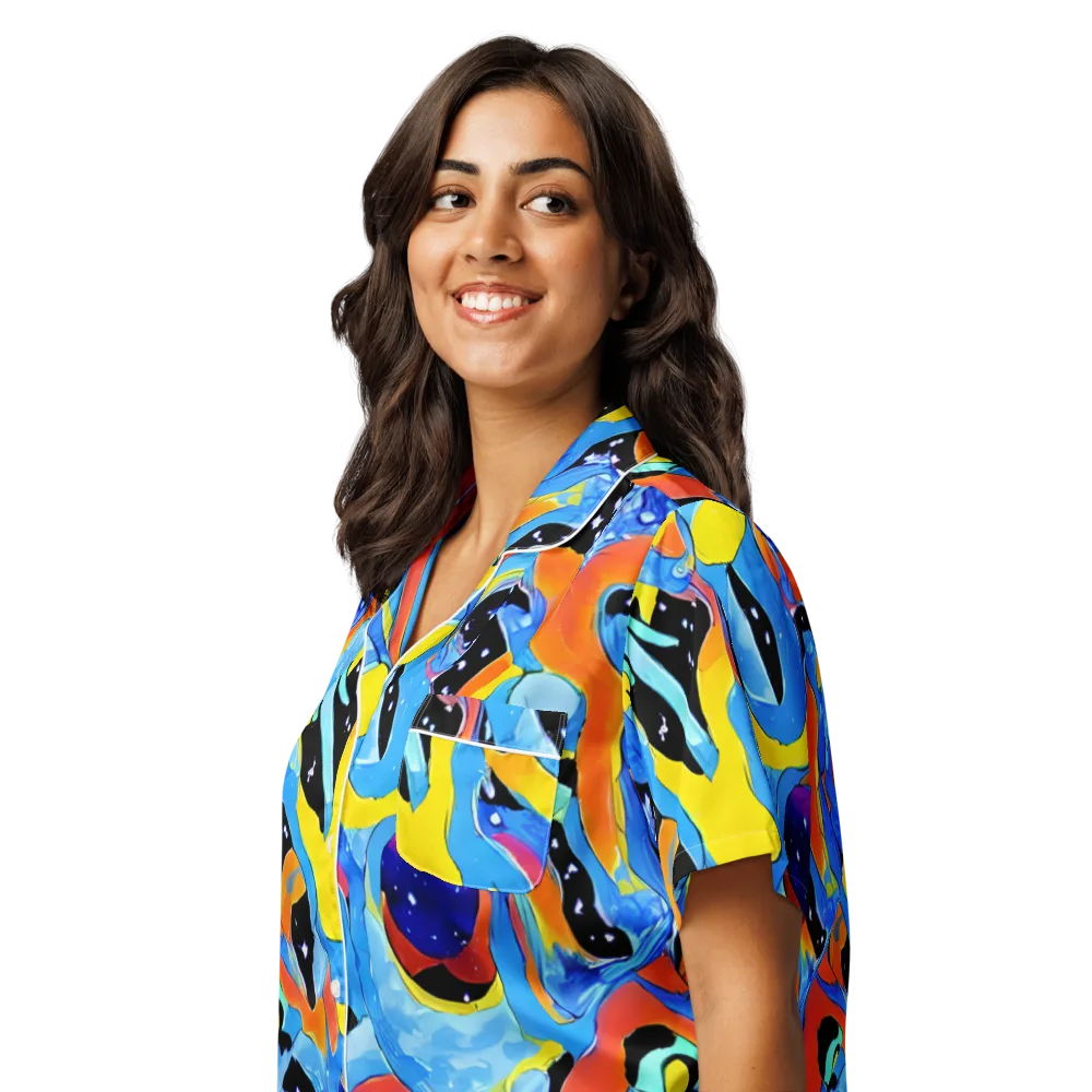 Popstorm on Women's Short Sleeve Pajama Top — Left Front