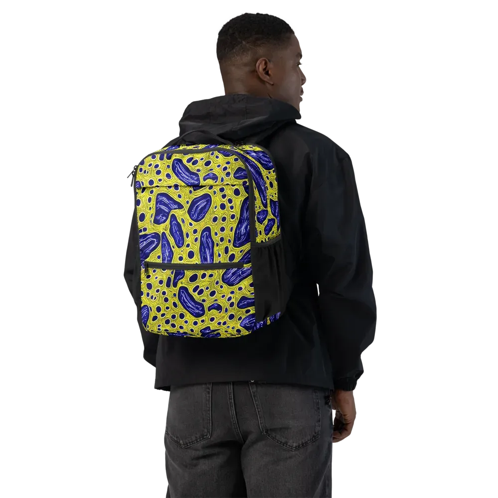 Cobalt Cellscape on Utility Backpack — Back