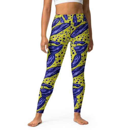 Cobalt Cellscape on a Yoga Leggings